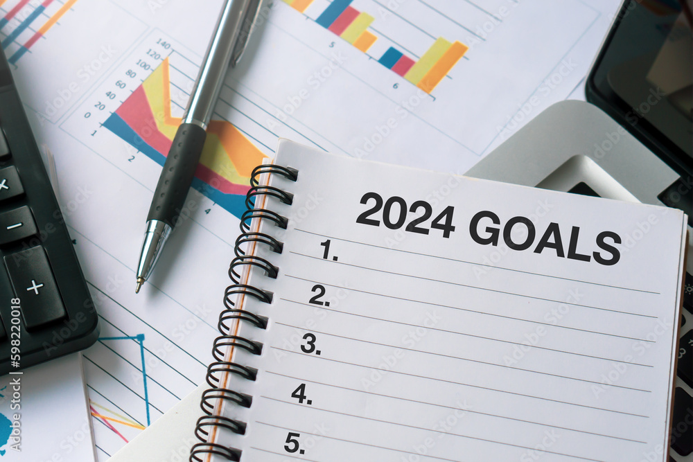 2023 goals concept.Business management and financial concept.2024 goals