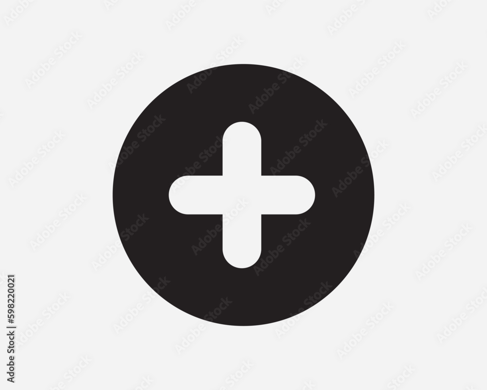 Plus Sign Cross Icon First Aid Add Addition Math Circle Round Hospital Symbol Black and White Vector Artwork Clipart Illustration Plus Sign Cross Icon First Aid Add Addition Math Circle Round Hospital Symbol Black and White Vector Artwork Clipart Illustration
