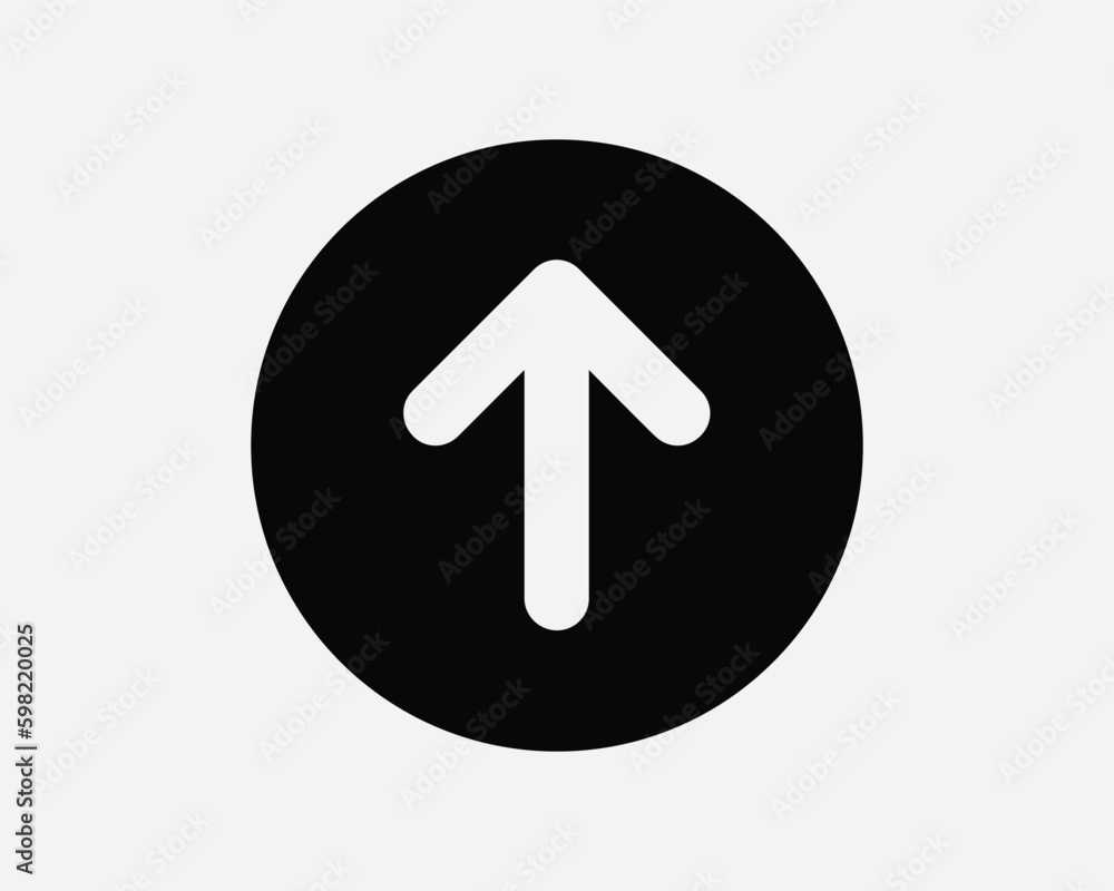 Up Arrow Circle Black Icon. Forward Front North Symbol. Ahead Follow Straight Enter Road Traffic Sign. Upload Vector Graphic Illustration Clipart Up Arrow Circle Black Icon. Forward Front North Symbol. Ahead Follow Straight Enter Road Traffic Sign. Upload Vector Graphic Illustration Clipart