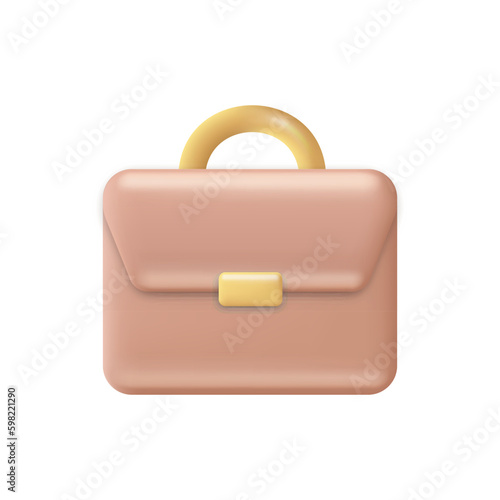 3d business diplomat briefcase. Vector
