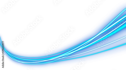Neon glowing line waves, electric light effect