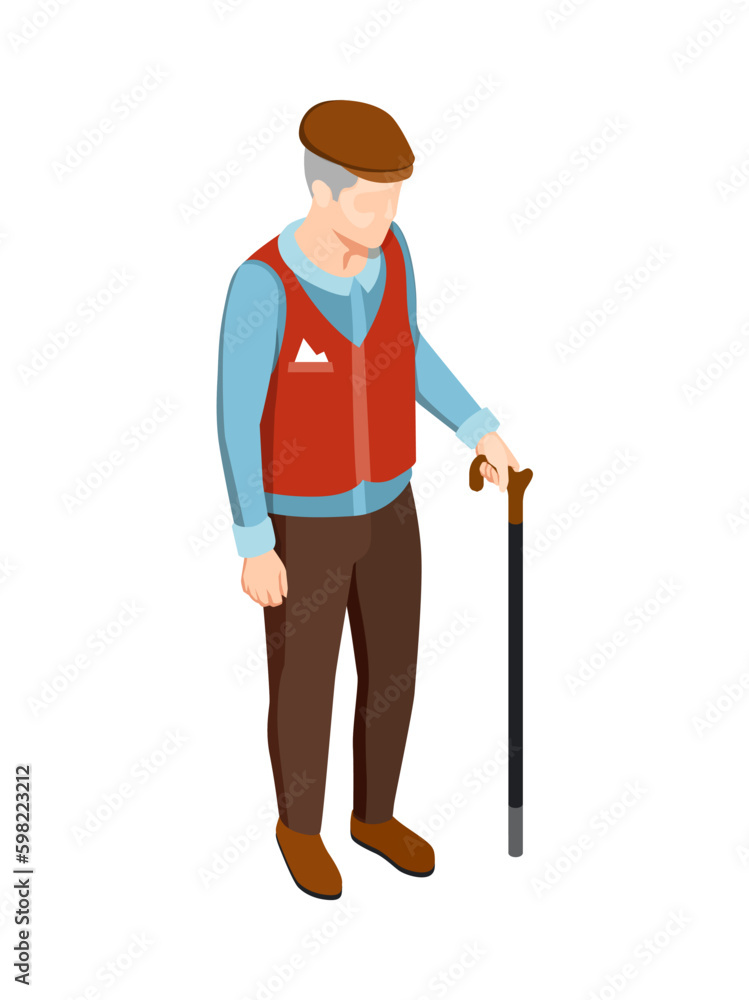 Isometric Senior Man Isometric Senior Man