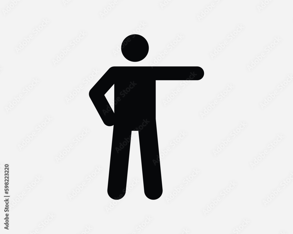 Man Pointing Right Icon. Stick Figure Point Action Direction Navigation Expression Gesture Icon Sign Symbol Artwork Graphic Illustration Clipart Vector Man Pointing Right Icon. Stick Figure Point Action Direction Navigation Expression Gesture Icon Sign Symbol Artwork Graphic Illustration Clipart Vector