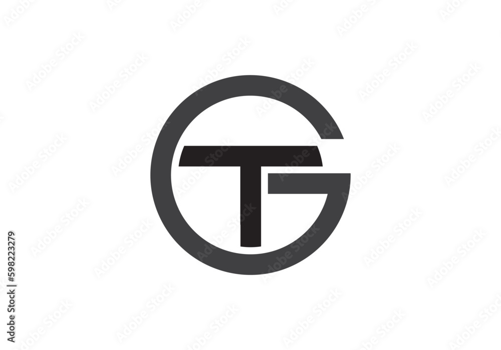 TG logo, TG circle logo, graphic design template TG logo, TG circle logo, graphic design template