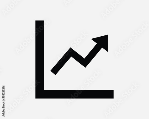 Line Chart Icon. Graph Diagram Business Financial Report Sales Growth Arrow Pointing Up Sign Symbol Artwork Graphic Illustration Clipart Vector Cricut