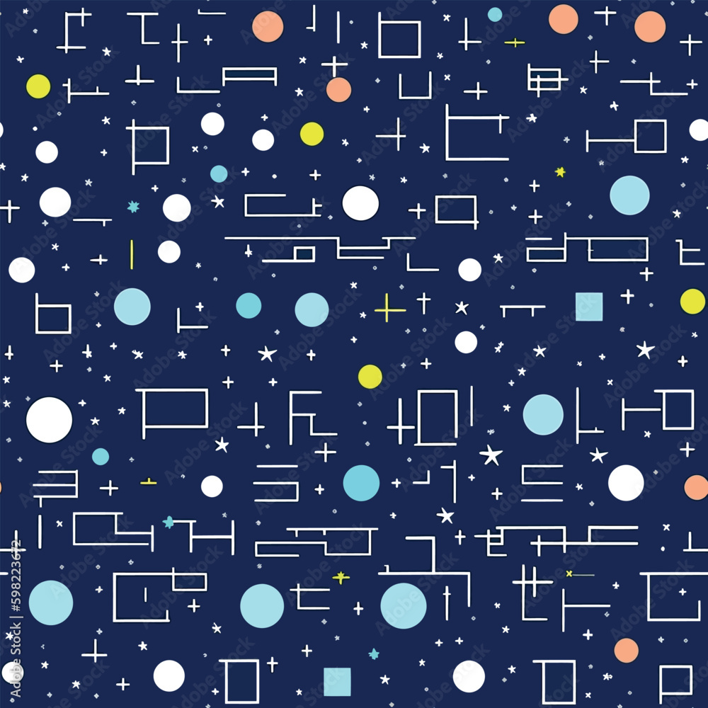 Galactic Spectrum: A Seamless Background of Multicolored Abstract Lines and Dots with Stars
