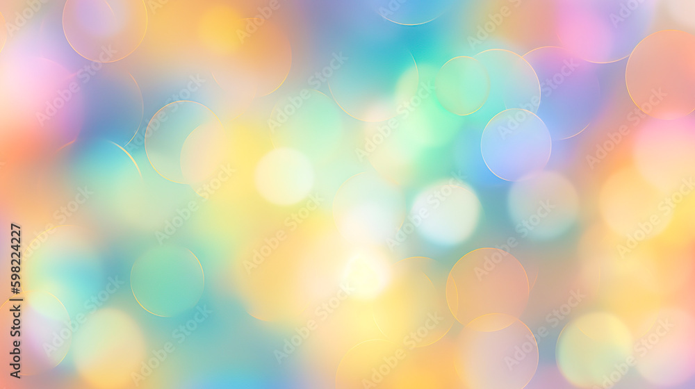 幻想的なレインボー玉ボケ背景Generative AI 幻想的なレインボー玉ボケ背景Generative AI