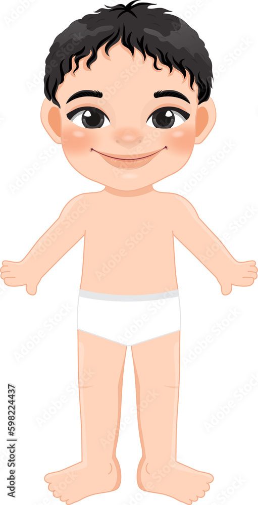 Boy body front side template in underwear or panty PNG Boy body front side template in underwear or panty PNG