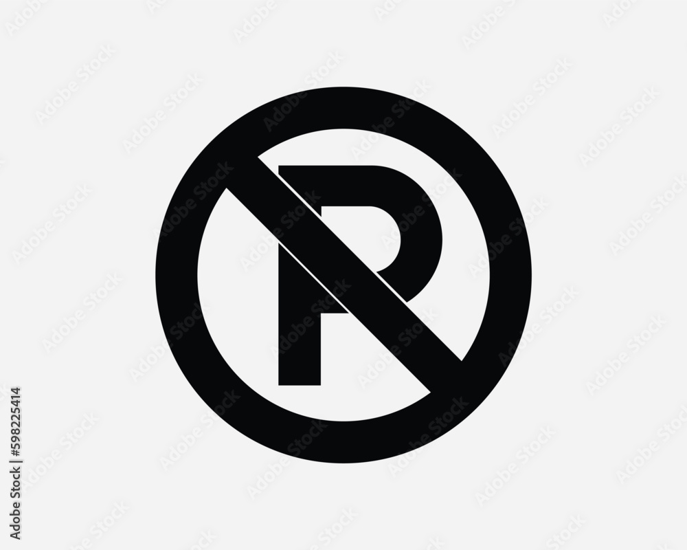 No Parking Black Sign. Road Symbol Icon Prohibited Prohibition Restricted Zone Street Car Park Rule Law Artwork Graphic Illustration Clipart Vector No Parking Black Sign. Road Symbol Icon Prohibited Prohibition Restricted Zone Street Car Park Rule Law Artwork Graphic Illustration Clipart Vector