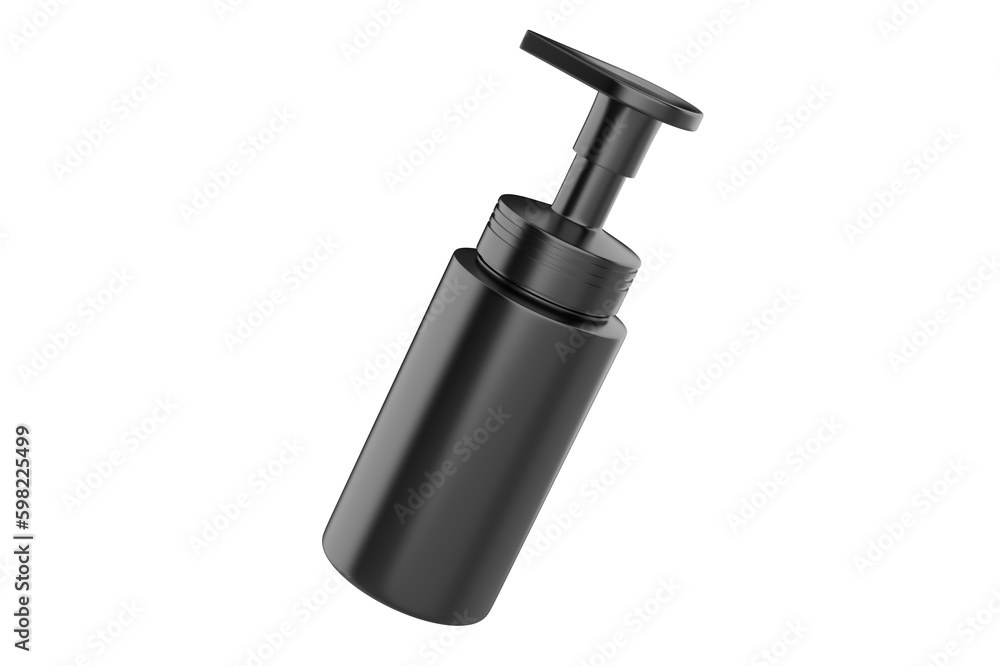 Realistic Cosmetic bottle can sprayer container. Dispenser for cream, soups, and other cosmetics With lid and without. Template For Mock up Your Design. 3D illustration