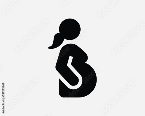 Pregnant Woman Icon. Pregnancy Mother Motherhood Baby Maternity Expecting Birth Belly Sign Symbol Artwork Graphic Illustration Clipart Vector Cricut