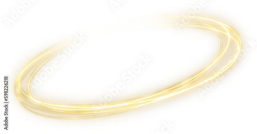 Fototapeta transparent glowing gold neon lines