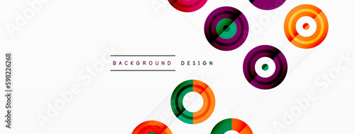 Abstract background with circle symmetric grid composition. Circle pattern creating sense of movement. Grid adds structure and balance to the composition, with equal spacing between each circle