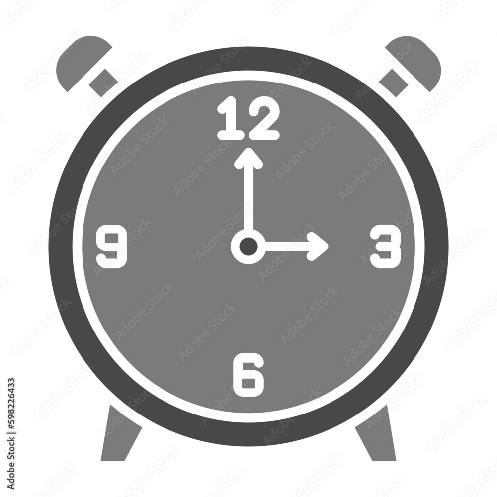 Alarm Clock Greyscale Glyph Icon Alarm Clock Greyscale Glyph Icon