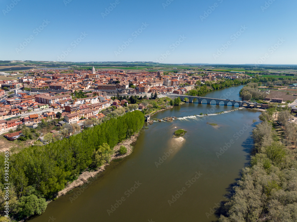 Tordesillas town with Douro river  Spain