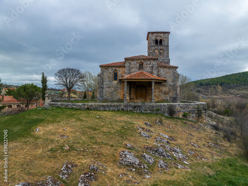 Church of San Martin Obispo in Jaramillo Quemado, a beautiful town in Spain belonging to the province of Burgos photo