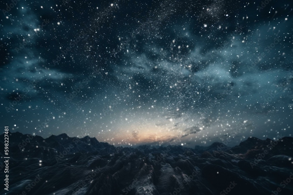 A sky filled with stars created using technology. Generative AI