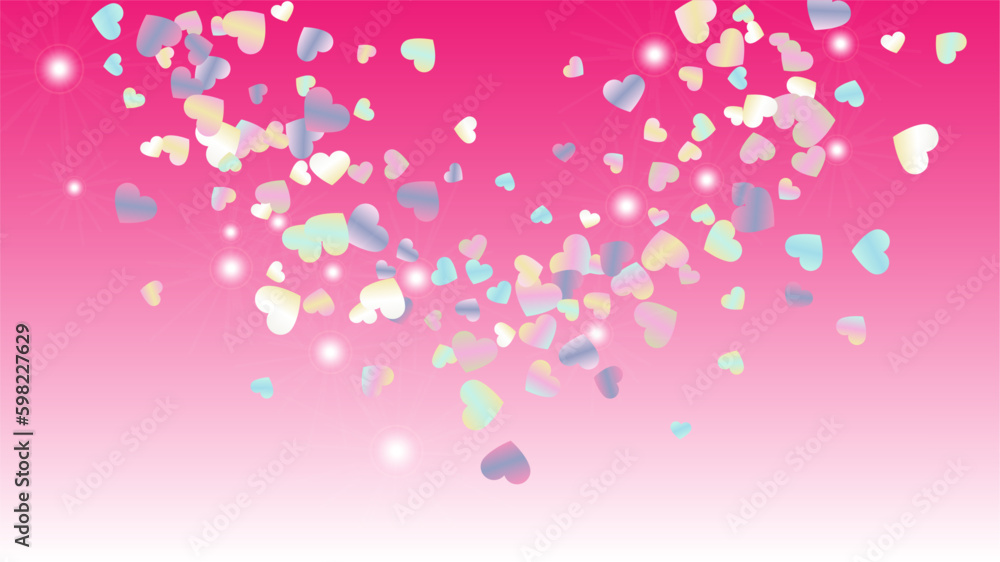 Realistic Background with Confetti of Hearts Glitter Particles. St. Valentine Day. Celebration pattern. Light Spots. Explosion of Confetti. Glitter Vector Illustration. Design for Banner. Realistic Background with Confetti of Hearts Glitter Particles. St. Valentine Day. Celebration pattern. Light Spots. Explosion of Confetti. Glitter Vector Illustration. Design for Banner.