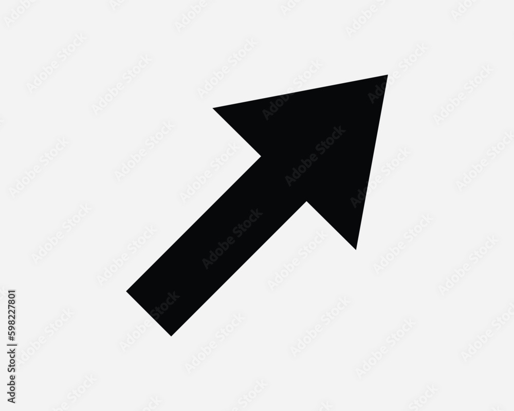 Northeast Arrow Point Icon. Up Right Pointing Navigation Direction Symbol. Exit Entrance Turn Path Traffic Road Sign Vector Graphic Clipart Cricut