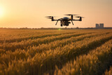 Agriculture robotic smart farm technology with smart agriculture farming concept Generative AI