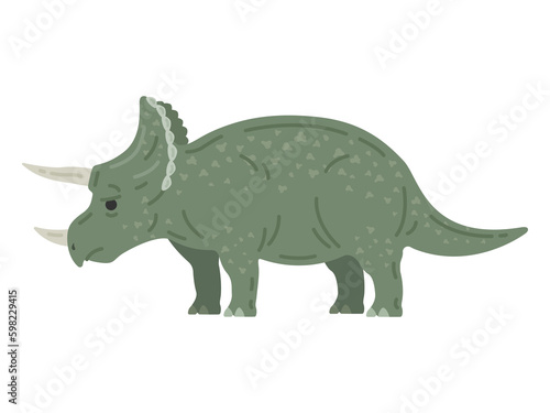 恐竜のトリケラトプスのイラスト © R-DESIGN