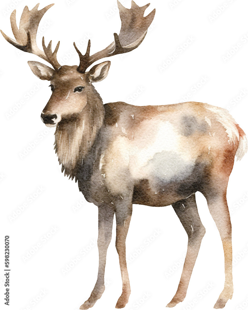 Elk illustrations created with Generative AI technology Elk illustrations created with Generative AI technology