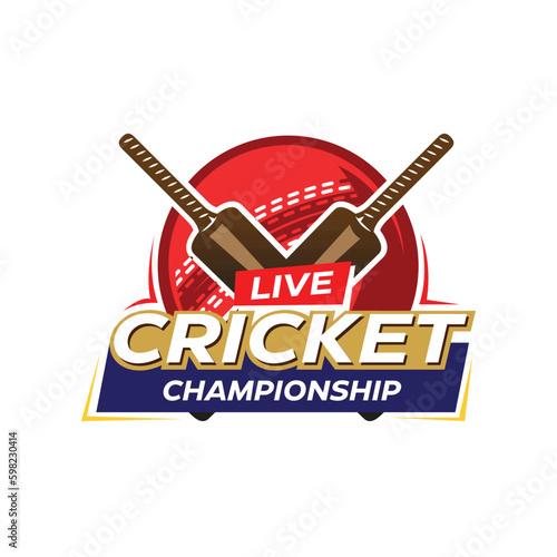 Cricketer logo, Cricket League, Cricket Championship, man of the match bat and ball with stumps vector illustration