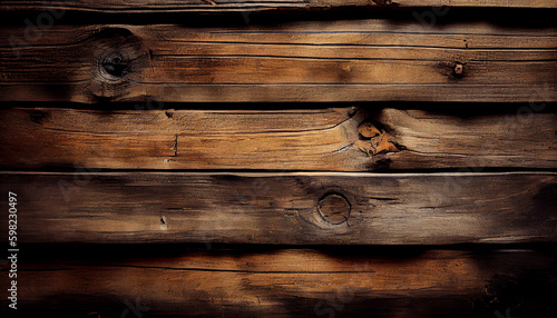 Vintage Wooden Texture Backgrounds for Rustic Design and Copy Space (Generative AI)