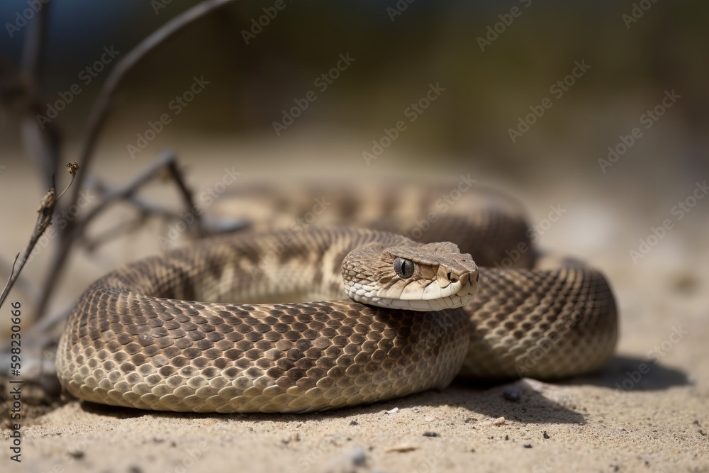 Rattlesnake coiled and ready to strik