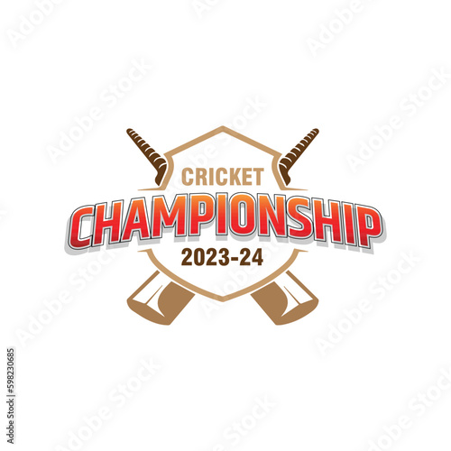 Cricketer logo, Cricket League, Cricket Championship, man of the match bat and ball with stumps vector illustration