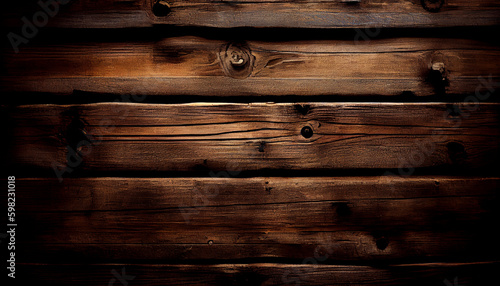 Vintage Wooden Texture Backgrounds for Rustic Design and Copy Space (Generative AI)
