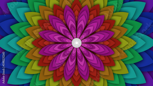 overlapping colorful petals abstract background illustration