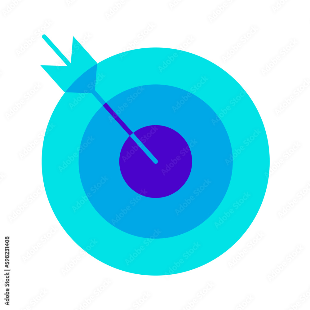 arrow Hitting Target focus arrow blue icon vector illustration arrow Hitting Target focus arrow blue icon vector illustration