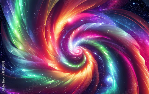 abstract spiral nebula in far space background with generative AI technology
