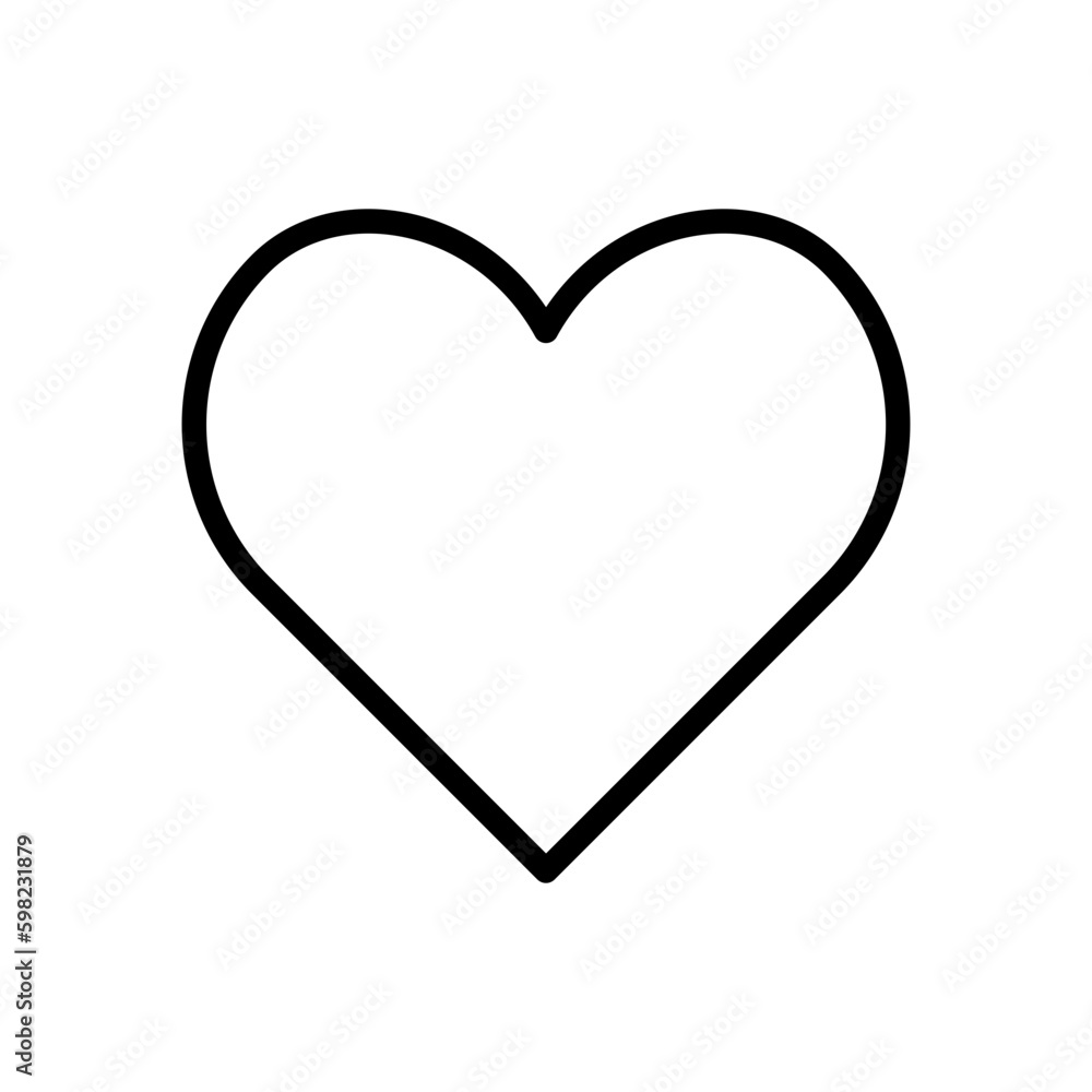 Favorite outline icon for heart, like, love and romance, ui, wishlist, love logo Favorite outline icon for heart, like, love and romance, ui, wishlist, love logo