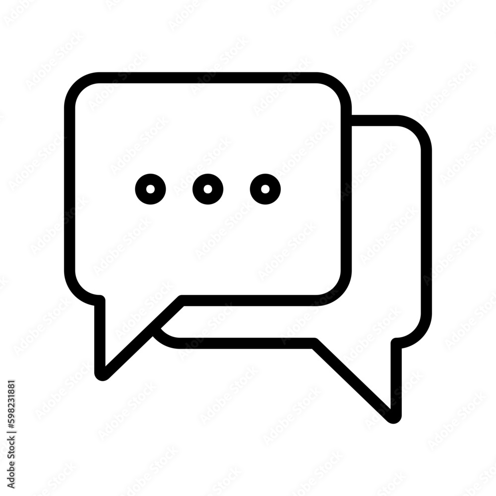 Naklejka premium Chat outline icon for conversation, communications, contact, and message logo
