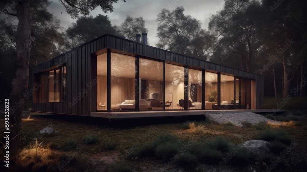 Big luxury modern house exterior. Architecture design. AI generated Big luxury modern house exterior. Architecture design. AI generated