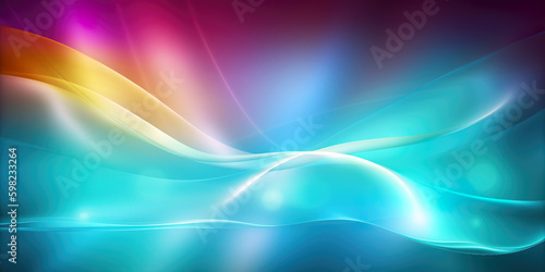 Modern wavy lines abstract background. Wavy background in many colors. Can be used as wallpaper, background or web interface in 3D design. Abstract beautiful waves background AI generated illustration photo