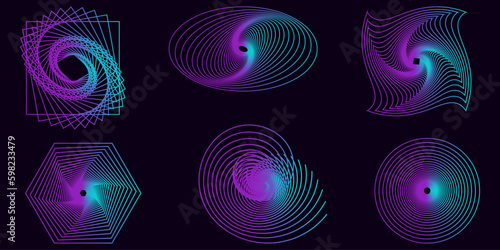 Y2k aesthetic.Futuristic design elements. Shape set y2k style for banner.Shape set y2k style for decoaration.Shape set y2k style for poster. Trendy geometric forms.Simple shapes.Trendy 90s.