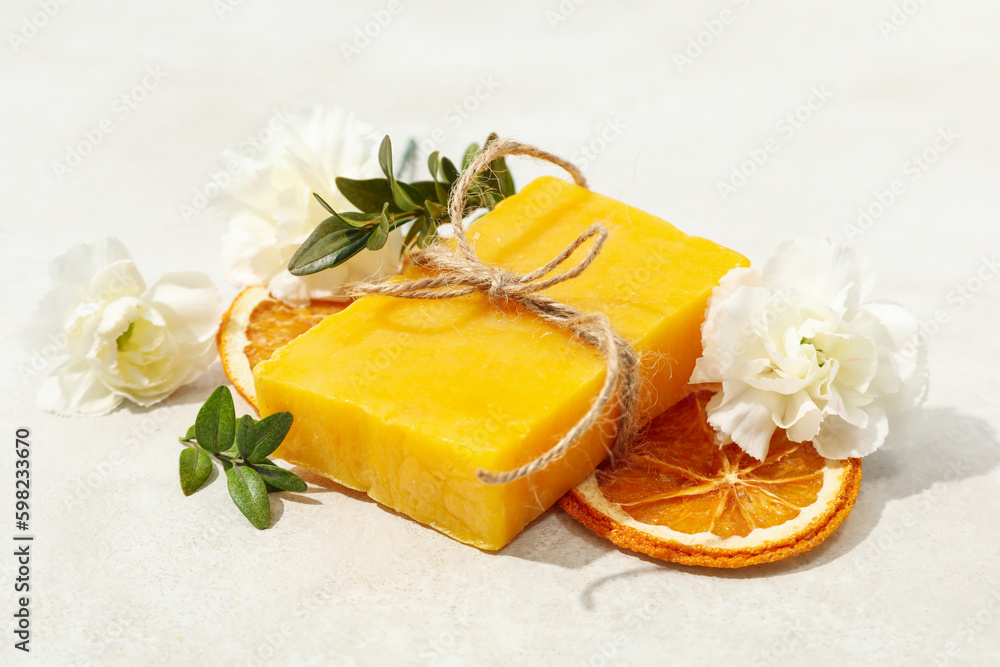 Concept of bath and skin care accessories - soap Concept of bath and skin care accessories - soap