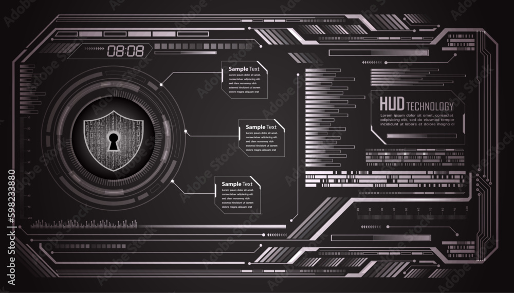 hud security on digital background, cyber. hud security on digital background, cyber.