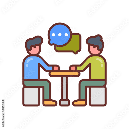 Interview icon in vector. Illustration