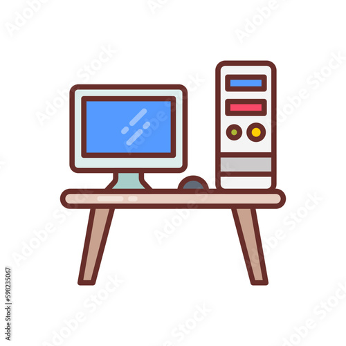 Workstation icon in vector. Illustration