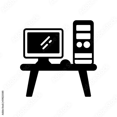 Workstation icon in vector. Illustration