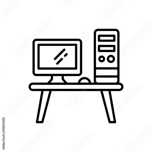 Workstation icon in vector. Illustration