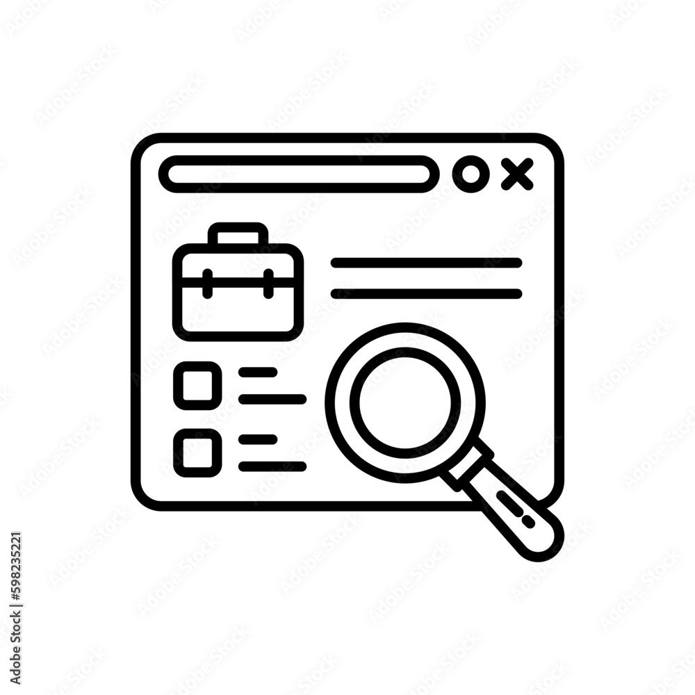 Job Search icon in vector. Illustration Job Search icon in vector. Illustration