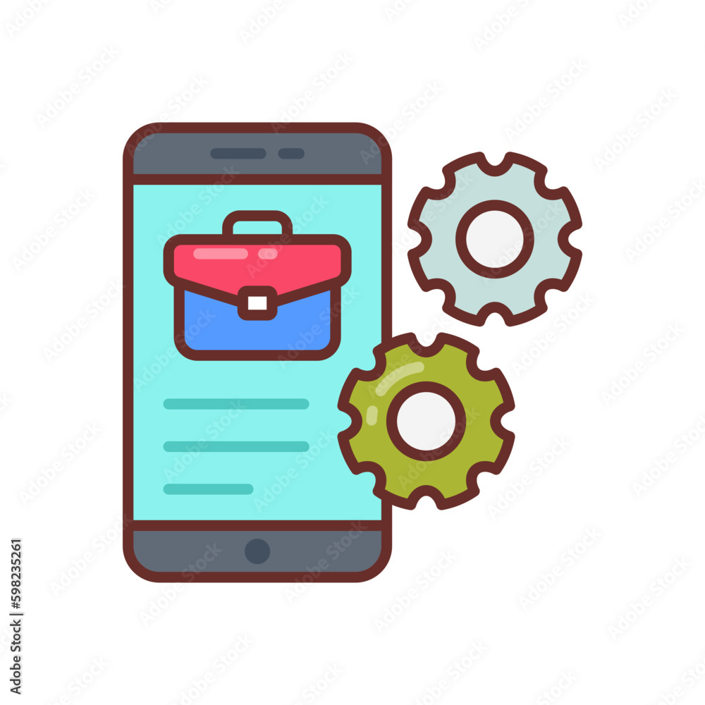Mobile Work icon in vector. Illustration Mobile Work icon in vector. Illustration