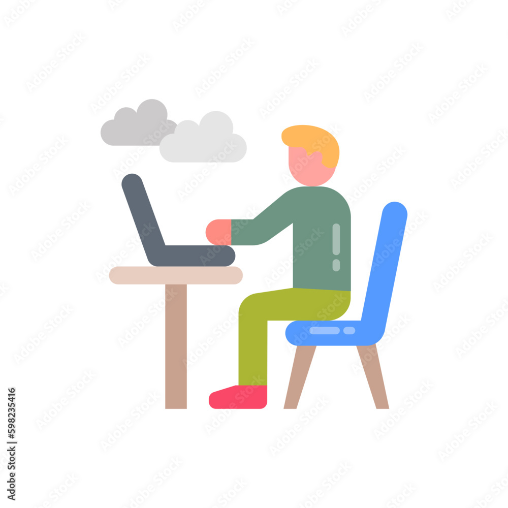 Digital Nomad Man icon in vector. Illustration