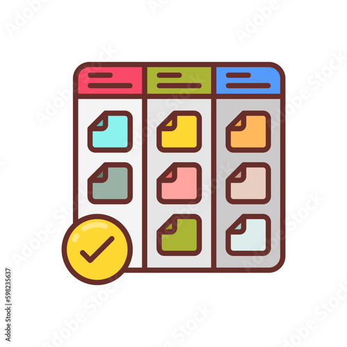 Kanban Board icon in vector. Illustration