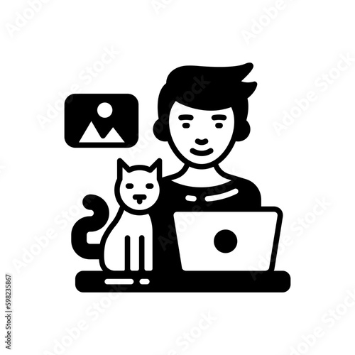 Freelancer icon in vector. Illustration